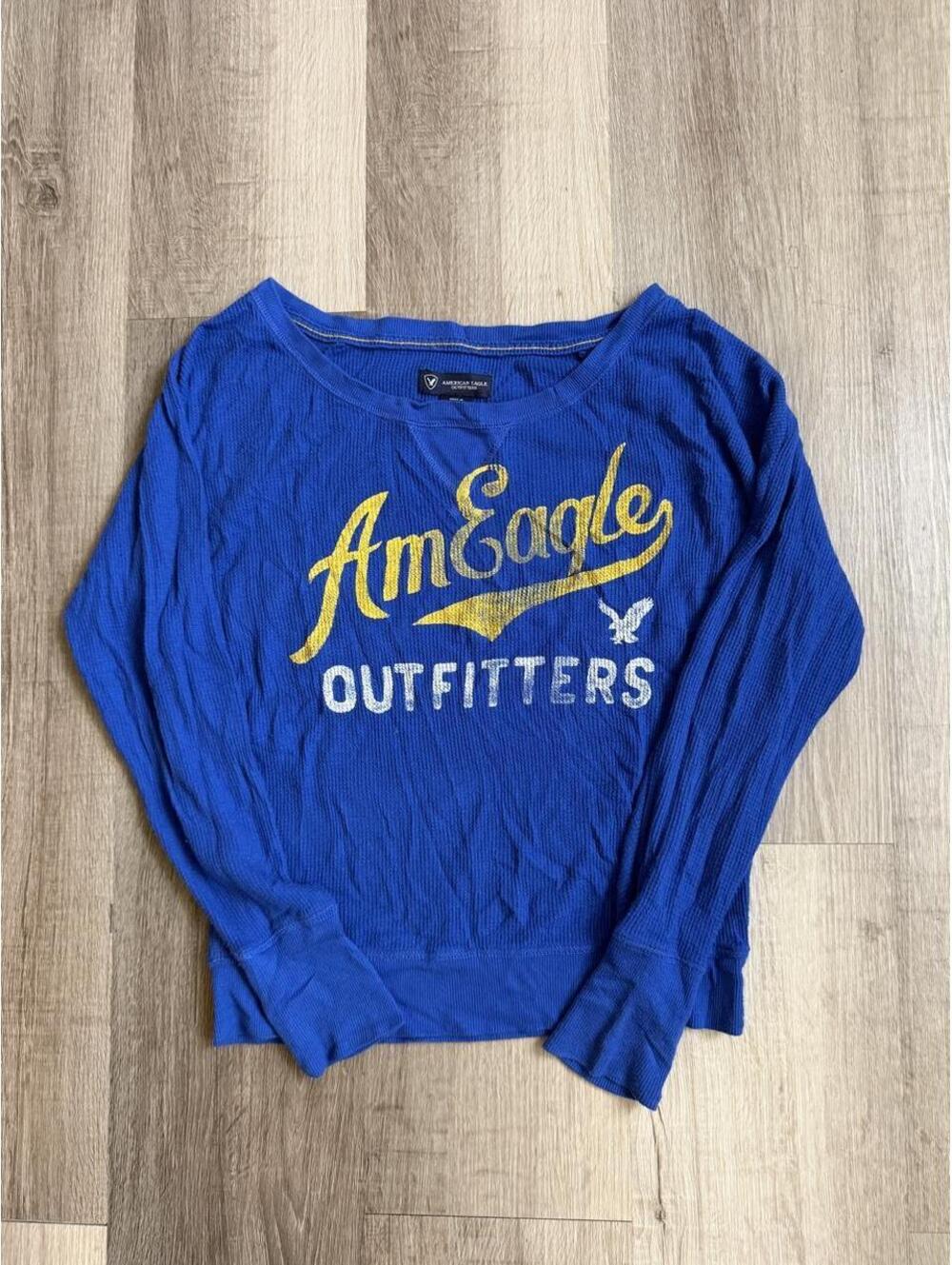 Y2k American Eagle Outfitters blue long sleeve shirt size S